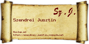 Szendrei Jusztin névjegykártya
